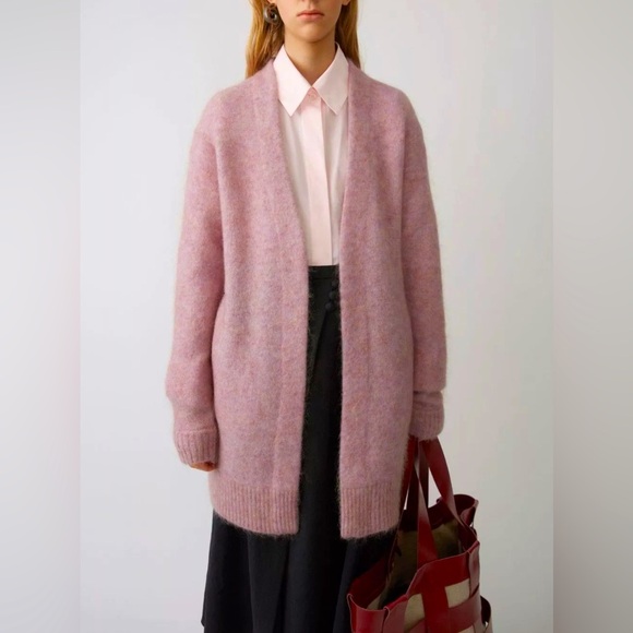 Acne Studios Sweaters - Acne Studios Raya Wool Mohair Oversize Long Cardigan Open Front Pockets Sz S